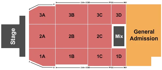 THE EXHIBITION HALL AT FRENCH LICK SPRINGS RESORT CASINO END STAGE Seating Map Seating Chart