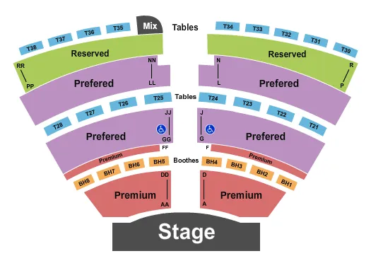 END STAGE Seating Map Seating Chart