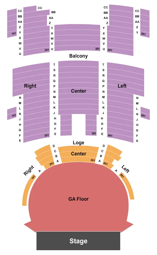 THE PALACE THEATRE ST PAUL ENDSTAGE Seating Map Seating Chart