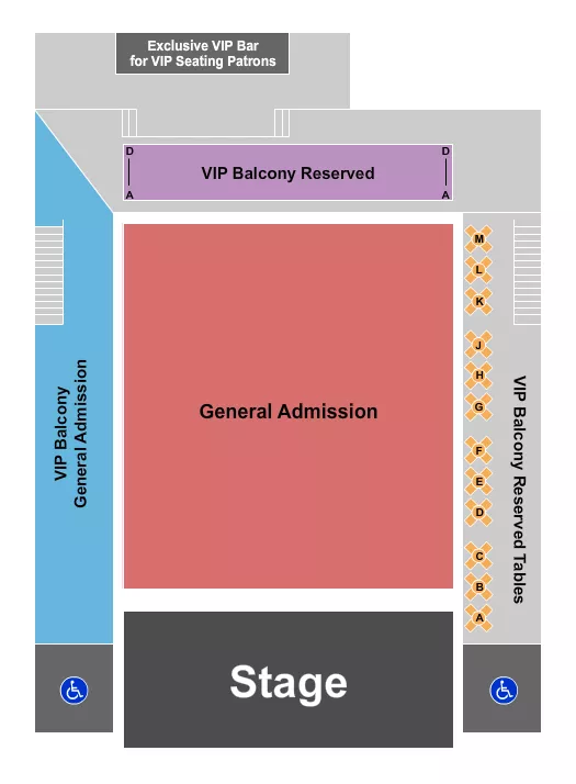 THE RAVE MILWAUKEE GA FLOOR VIP BALC 2 Seating Map Seating Chart
