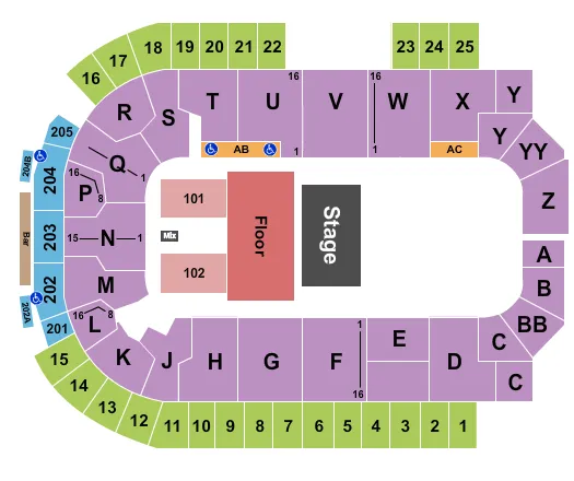 DUSTIN LYNCH Seating Map Seating Chart