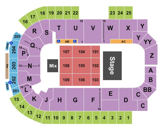 ENDSTAGE 2 Seating Map Seating Chart