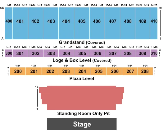 THE YORK FAIRGROUNDS PA ENDSTAGE PIT Seating Map Seating Chart
