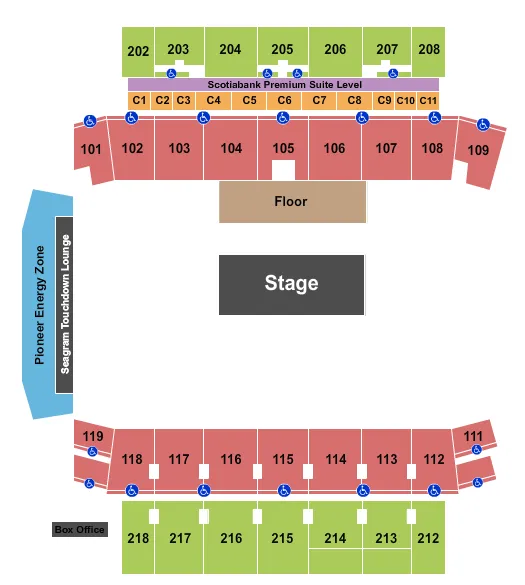 HAMILTON STADIUM ON CONCERT Seating Map Seating Chart