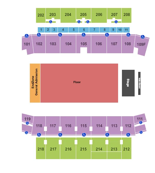 HAMILTON STADIUM ON ENDSTAGE Seating Map Seating Chart