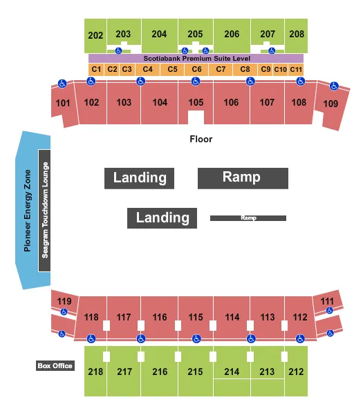HAMILTON STADIUM ON NITRO CIRCUS Seating Map Seating Chart