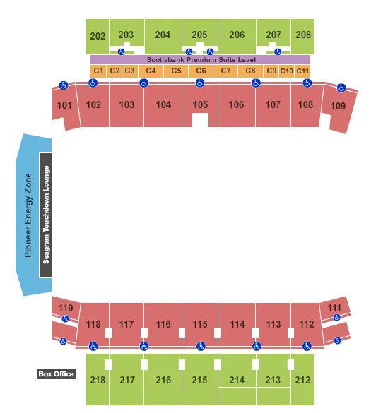 HAMILTON STADIUM ON OPEN FLOOR Seating Map Seating Chart