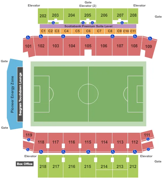 HAMILTON STADIUM ON SOCCER Seating Map Seating Chart