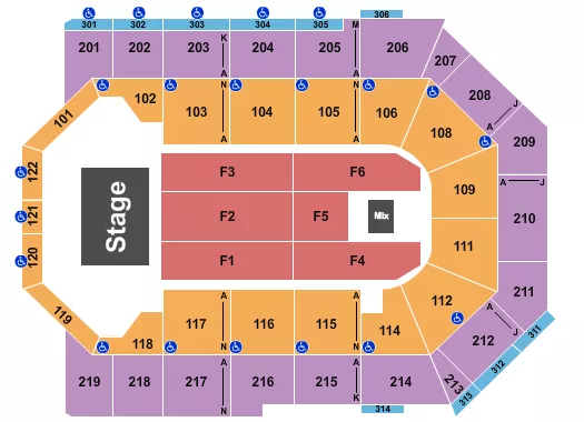 TOYOTA ARENA ONTARIO ENDSTAGE 4 Seating Map Seating Chart