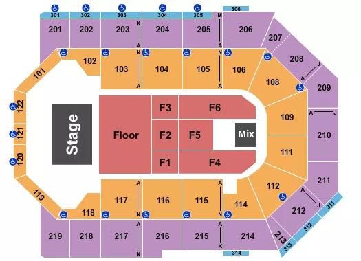 TOYOTA ARENA ONTARIO ENDSTAGE PIT Seating Map Seating Chart