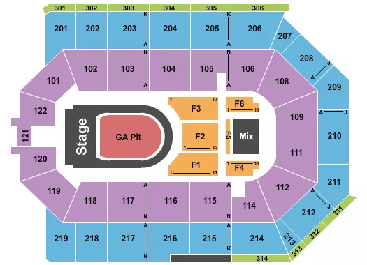 TOYOTA ARENA ONTARIO KANE BROWN Seating Map Seating Chart