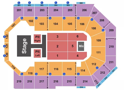 TOYOTA ARENA ONTARIO OLD DOMINION Seating Map Seating Chart