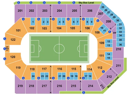 TOYOTA ARENA ONTARIO SOCCER Seating Map Seating Chart