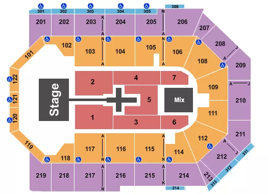 TOYOTA ARENA ONTARIO TOBYMAC Seating Map Seating Chart
