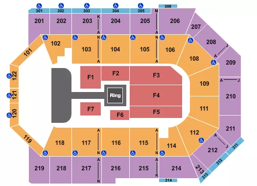 TOYOTA ARENA ONTARIO WWE 2 Seating Map Seating Chart