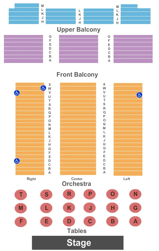 ENDSTAGE TABLES Seating Map Seating Chart