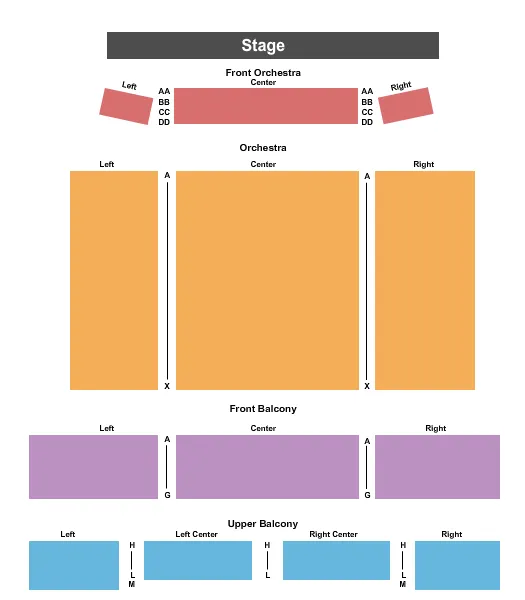 END STAGE Seating Map Seating Chart