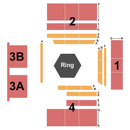 BALLYS TWIN RIVER EVENT CENTER WRESTLING Seating Map Seating Chart