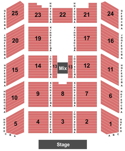BALLYS TWIN RIVER EVENT CENTER BAD COMPANY Seating Map Seating Chart