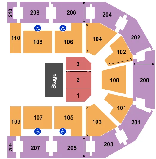 CHESAPEAKE EMPLOYERS INSURANCE ARENA CIRQUE DREAMS Seating Map Seating Chart