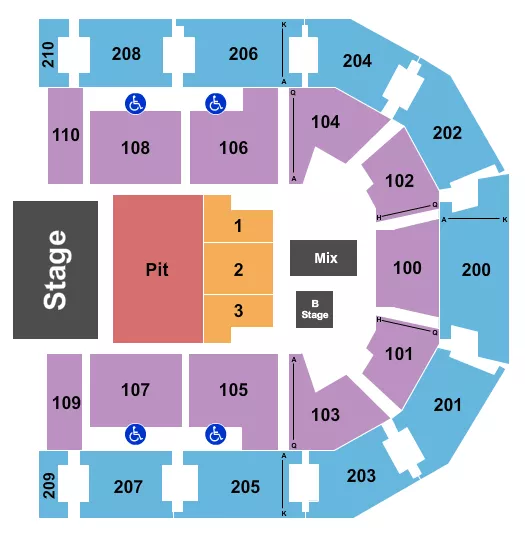 CHESAPEAKE EMPLOYERS INSURANCE ARENA FORREST FRANK Seating Map Seating Chart