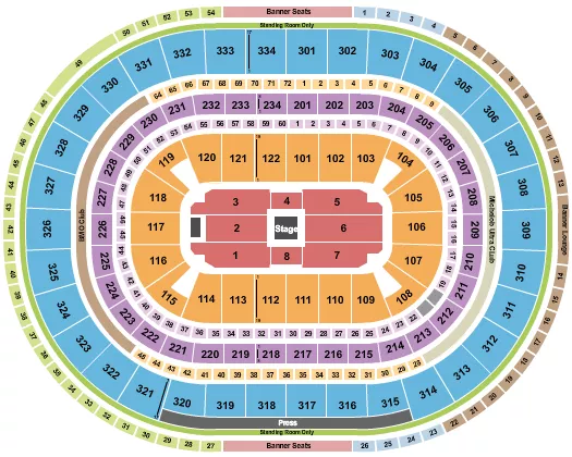 CENTER STAGE 2 Seating Map Seating Chart