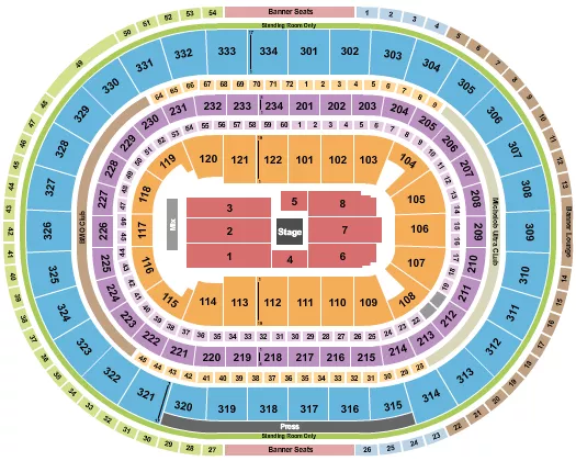 CENTER STAGE 3 Seating Map Seating Chart