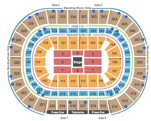 CENTER STAGE Seating Map Seating Chart
