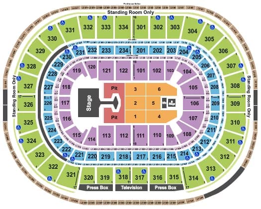 DISTURBED Seating Map Seating Chart