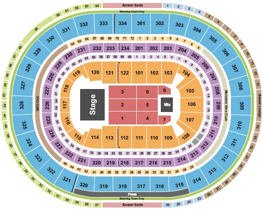 ENDSTAGE 1 Seating Map Seating Chart