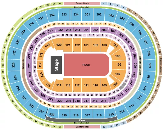 ENDSTAGE GA FLOOR 2 Seating Map Seating Chart