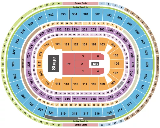 ENDSTAGE PIT 1 Seating Map Seating Chart