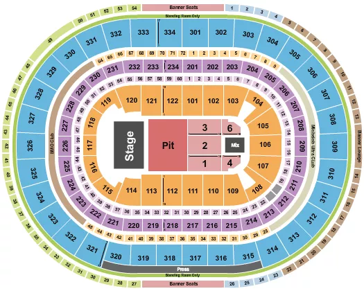 ENDSTAGE PIT 2 Seating Map Seating Chart