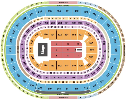 ENDSTAGE RESERVED Seating Map Seating Chart