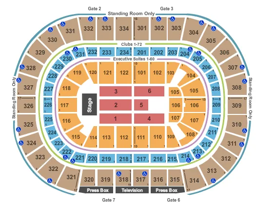 END STAGE Seating Map Seating Chart