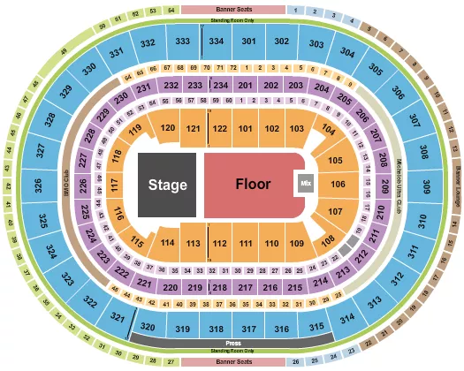 HALF HOUSE GA FLOOR Seating Map Seating Chart