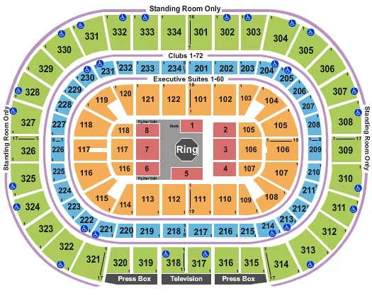 UFC Seating Map Seating Chart