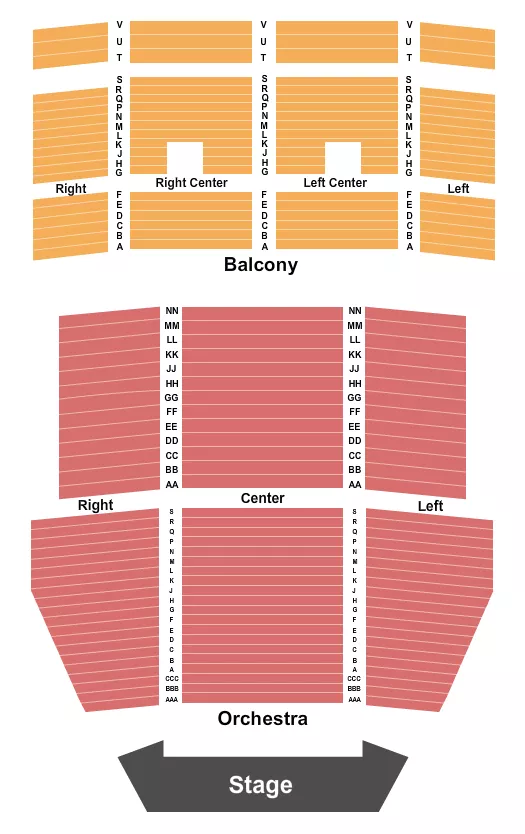 UPTOWN THEATER KC ENDSTAGE 2 Seating Map Seating Chart