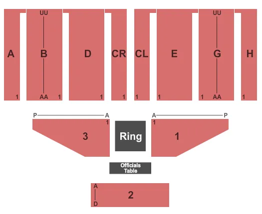 WAR MEMORIAL AUDITORIUM FL WRESTLING Seating Map Seating Chart