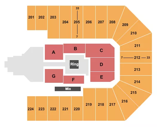 WRIGHT STATE UNIVERSITY DAYTON WWE Seating Map Seating Chart
