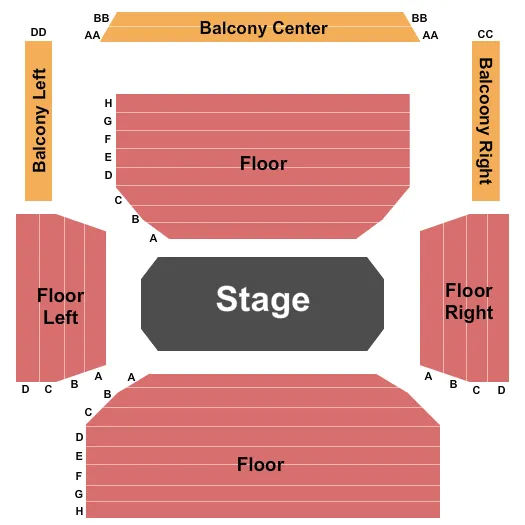 YOUNG CENTRE FOR THE PERFORMING ARTS BAILLIE THEATRE STAGE CENTER STAGE Seating Map Seating Chart